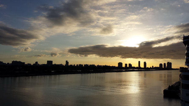  Miami Skyline  Ocean Drive Art Deco South Beach Dodge Island Cruise Ship Terminal 