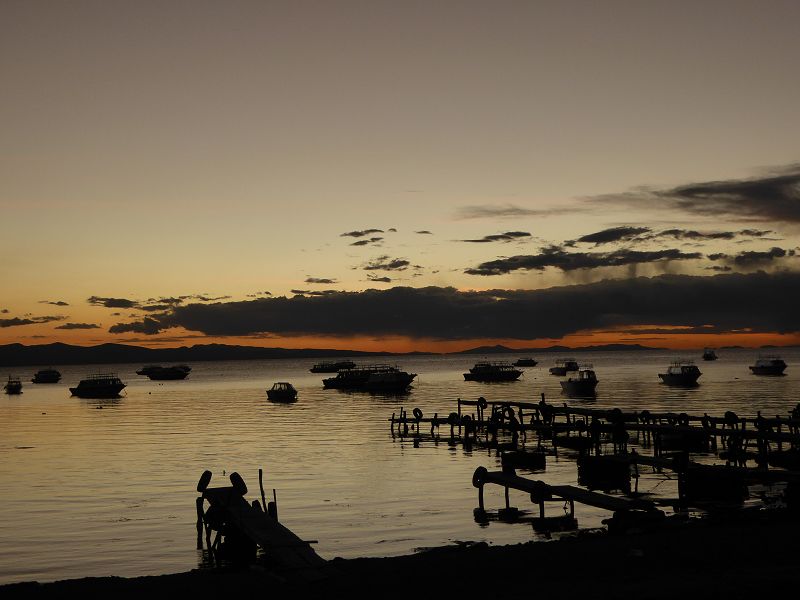 Bolivien Copacabana Lago Titicaca Titicacasee sundown